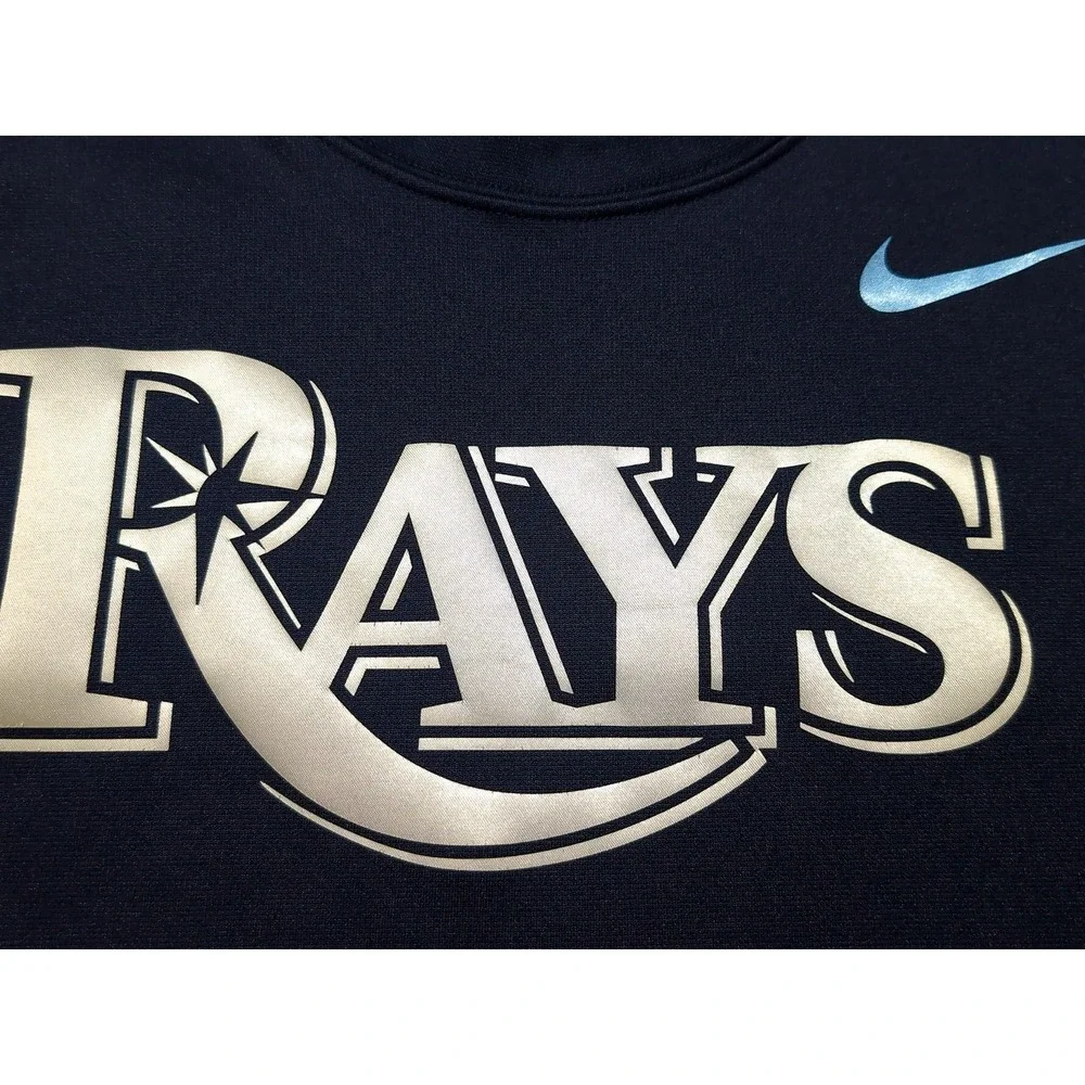 NIKE Tampa Bay Rays MLB Performance Sweatshirt Navy Blue Large L